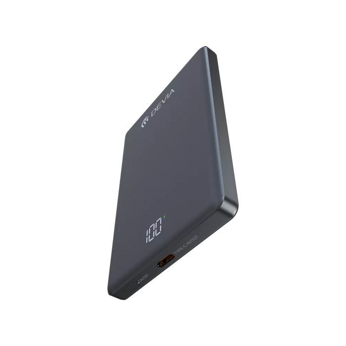 Devia - 5,000mAh 20W PD MagSafe Metal Mini Digital Powerbank - Space Grey