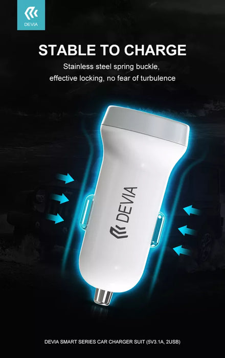 Dual Port Car Charger DEVIA Type A