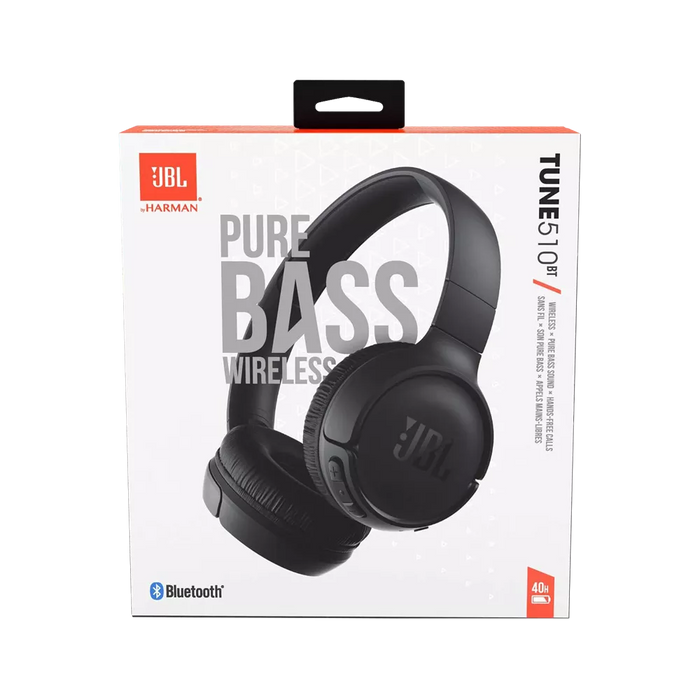 JBL Tune510BT Wireless On-Ear Bluetooth Headphones - Black