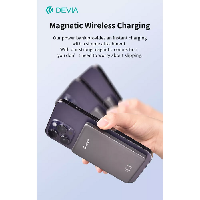 Devia - 5,000mAh 20W PD MagSafe Metal Mini Digital Powerbank - Space Grey