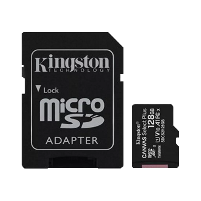 Kingston - Canvas Select Plus - MicroSD Class 10 Memory Card & SD Adapter - 128GB
