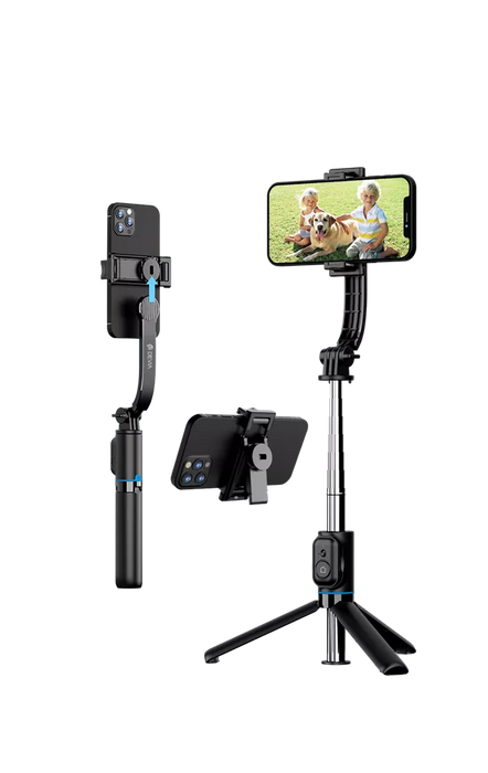 Devia - Multi Function Portable Bluetooth Selfie Stick, Tripod & Remote Control - Black