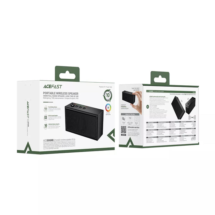 Acefast 5W Portable Bluetooth Speaker IPX4 Waterproof TWS Wireless Speaker - Black