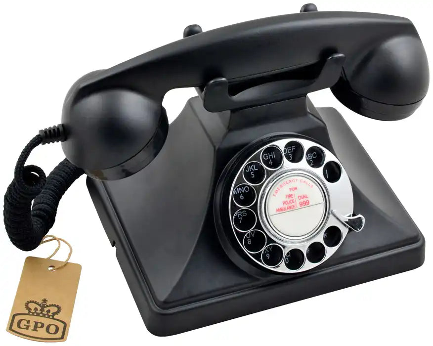 GPO 200 - Vintage Rotary Dial Phone Matt Black